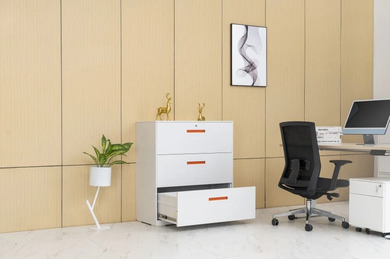 3-Drawer Lateral Files Locking Metal Wide File Cabinet with Drawers for Office Home