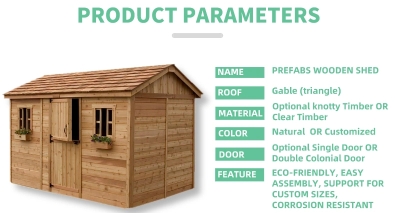 Outdoor Timber Garden Sheds Tool Kits No-Formaldehyde Prefab Garden Wooden Shed