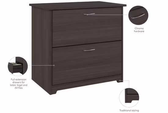Wood Lateral Filing Cabinet for Letter A4 Files Printer Stand with Storage Cabinet