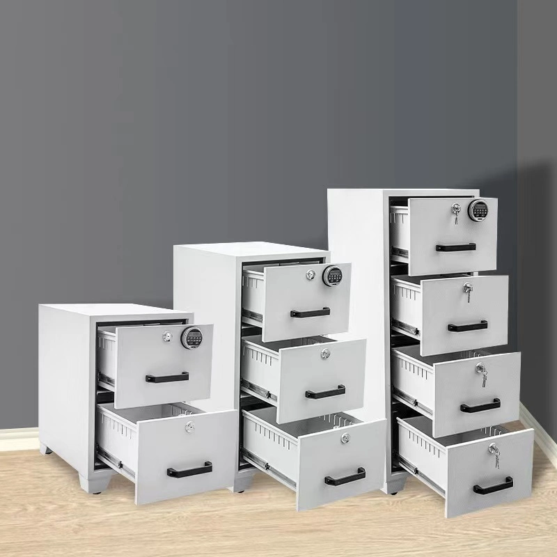 2023 Fireproof Steel Furniture Vertical Multi Drawer Cabinet 2/3/4 Drawer Filing Fireproof File Cabinet