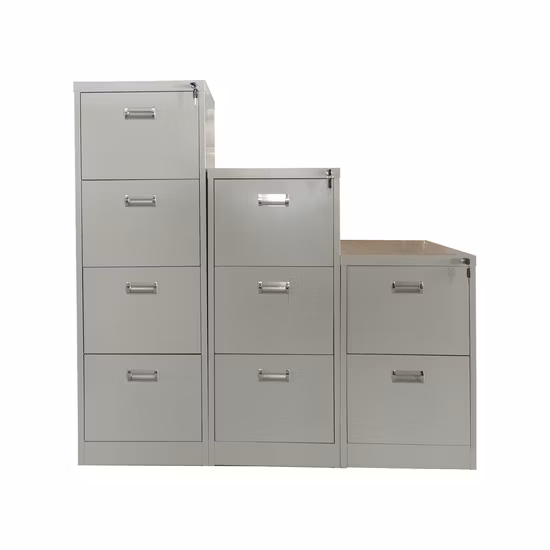 Gabinete de archivo moderno de lujo con 4 cajones de metal con cerradura vertical con marco de archivo colgante para archivador legal y de negocios