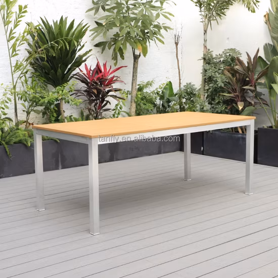 OEM y ODM, ahorro de espacio, comedor, mesa rectangular y silla apilable, asiento, muebles de exterior, jardín, juego de sofás Kd