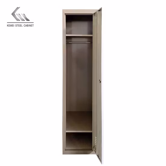 Knock Down Steel Locker Gabinete Almacenamiento de ropa Armario de metal de una sola puerta