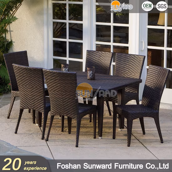 Precio de fábrica al por mayor Silla de jardín Muebles de exterior moderno Patio Ocio Sofá Muebles de ratán